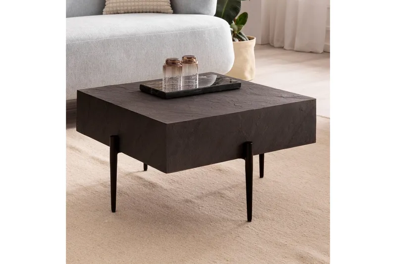 Soffbord Wohnling Massivt fyrkantigt trä i modern stenlook, modern - Möbler - Bord & matgrupper - Soffbord