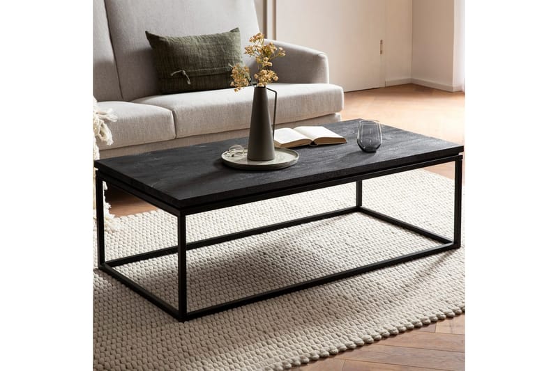 Soffbord Wohnling massivt trä, metallklassisk ram, modern stil 120x60x40 cm - 120x60x40 cm - Möbler - Bord & matgrupper - Soffbord