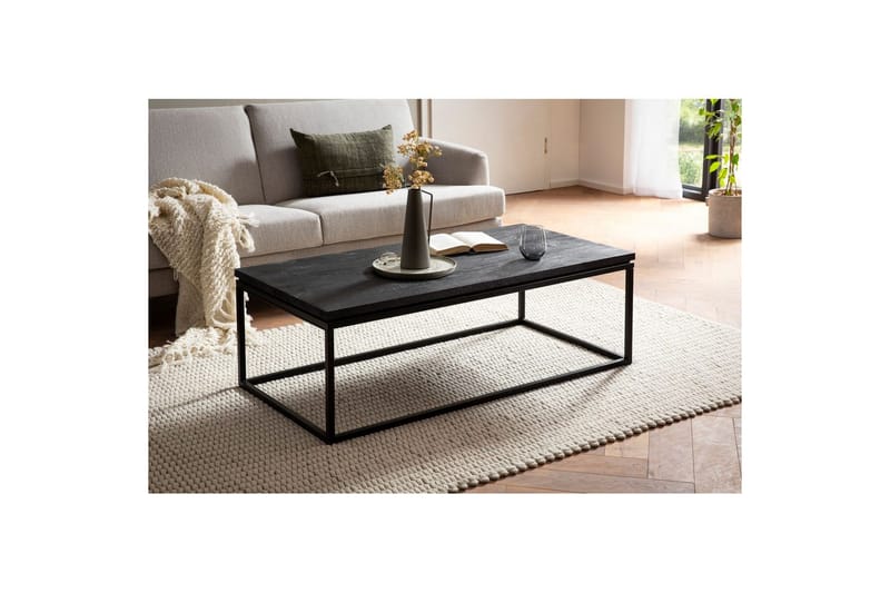 Soffbord Wohnling massivt trä, metallklassisk ram, modern stil 120x60x40 cm - 120x60x40 cm - Möbler - Bord & matgrupper - Soffbord
