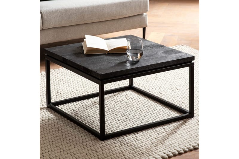 Soffbord Wohnling massivt trä, metallklassisk ram, modern stil 60x60x35 cm - 60x60x35 cm - Möbler - Bord & matgrupper - Soffbord