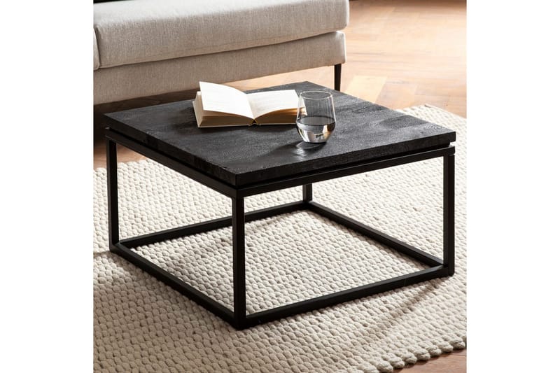 Soffbord Wohnling massivt trä, metallklassisk ram, modern stil 60x60x35 cm - 60x60x35 cm - Möbler - Bord & matgrupper - Soffbord