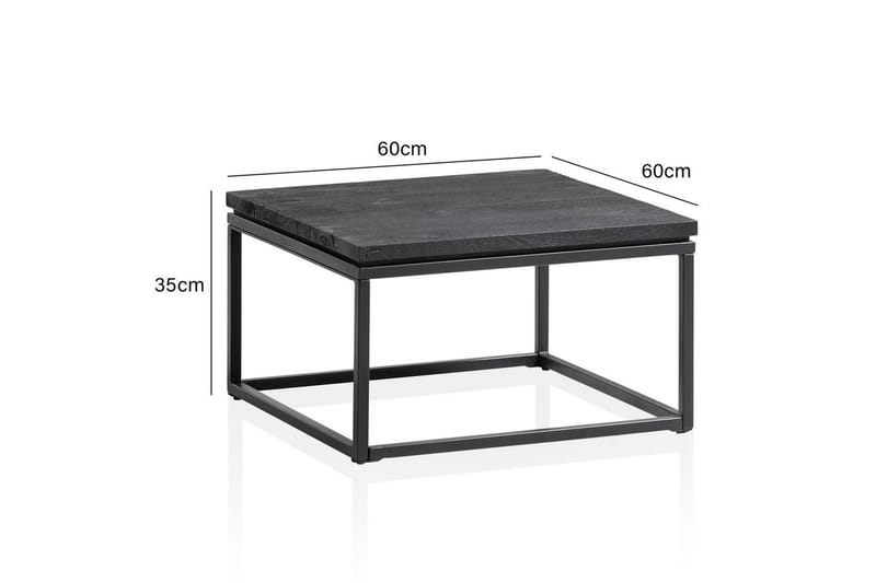 Soffbord Wohnling massivt trä, metallklassisk ram, modern stil 60x60x35 cm - 60x60x35 cm - Möbler - Bord & matgrupper - Soffbord
