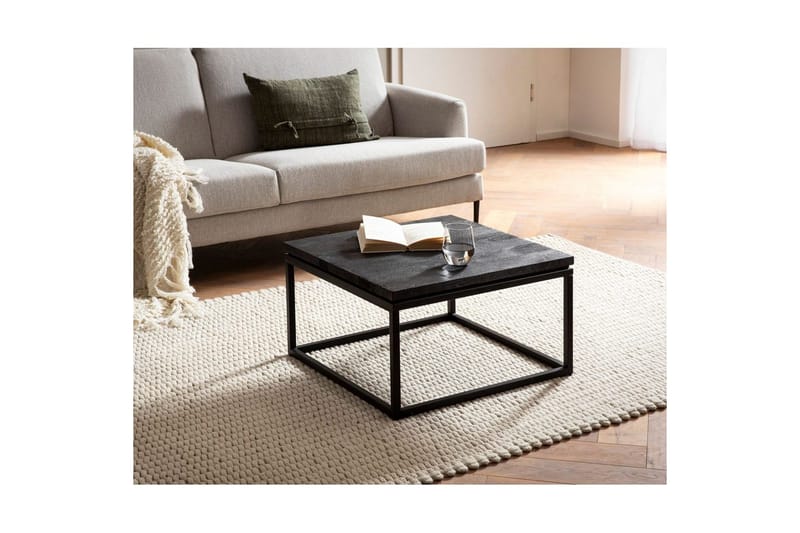 Soffbord Wohnling massivt trä, metallklassisk ram, modern stil 60x60x35 cm - 60x60x35 cm - Möbler - Bord & matgrupper - Soffbord
