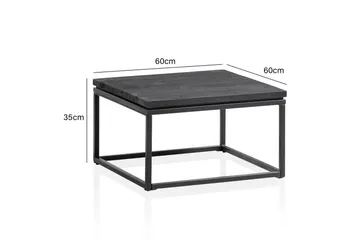 Soffbord Wohnling massivt trä, metallklassisk ram, modern stil 60x60x35 cm - 60x60x35 cm - Möbler - Bord & matgrupper - Soffbord