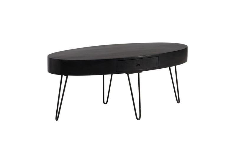 Soffbord Wohnling Massivt trä 100 cm oval med låda lantligt stil - Möbler - Bord & matgrupper - Soffbord