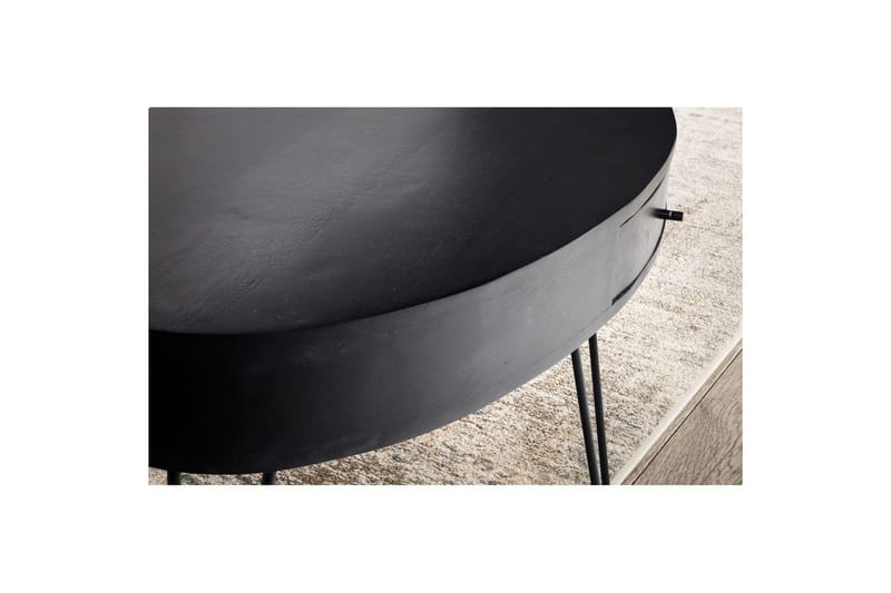 Soffbord Wohnling Massivt trä 100 cm oval med låda lantligt stil - Möbler - Bord & matgrupper - Soffbord