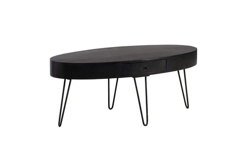 Soffbord Wohnling Massivt trä 100 cm oval med låda lantligt stil, undefined