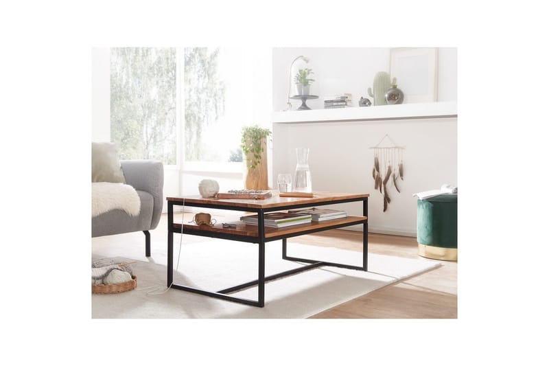 Soffbord Wohnling Massivt trä 100 cm rektangulär med bricka modern - Möbler - Bord & matgrupper - Soffbord