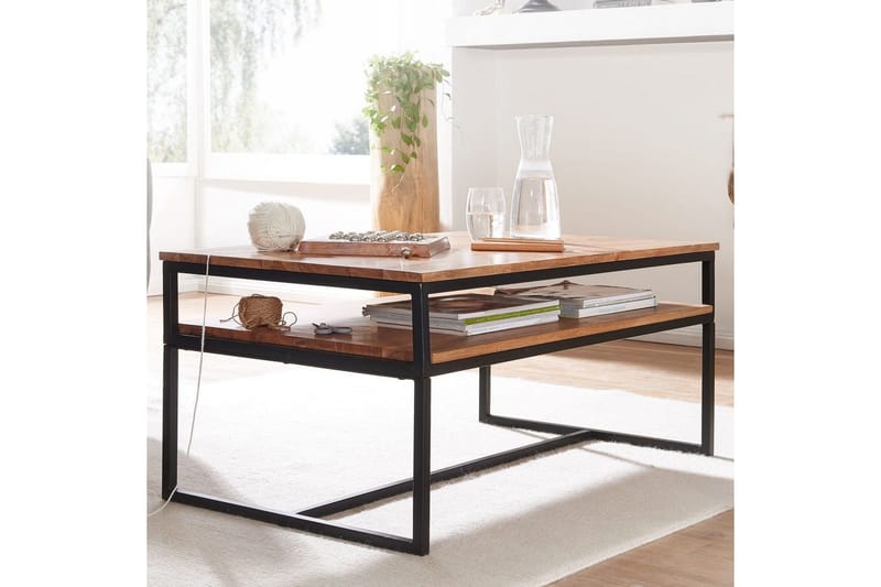 Soffbord Wohnling Massivt trä 100 cm rektangulär med bricka modern - Möbler - Bord & matgrupper - Soffbord