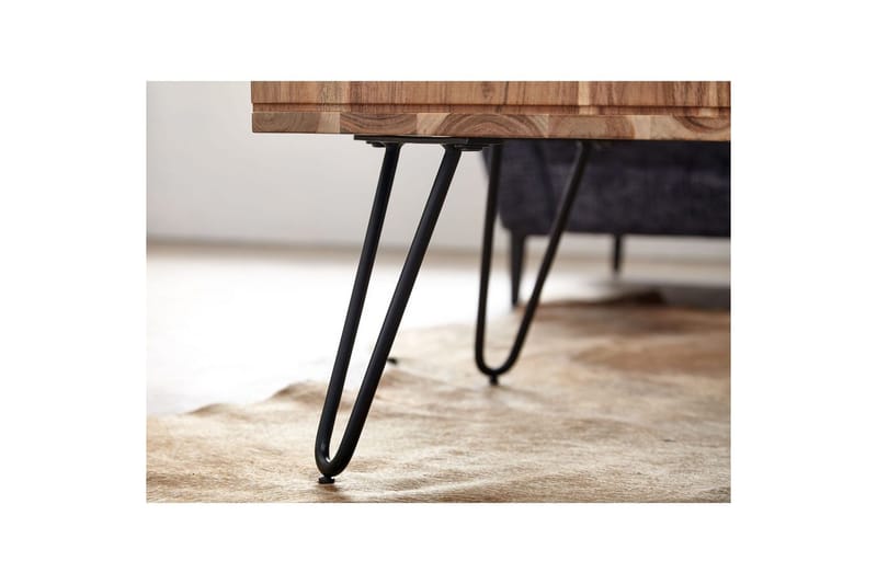 Soffbord Wohnling Massivt trä 60 cm fyrkantig med 4 förvaringsbrickor lantligt - Möbler - Bord & matgrupper - Soffbord