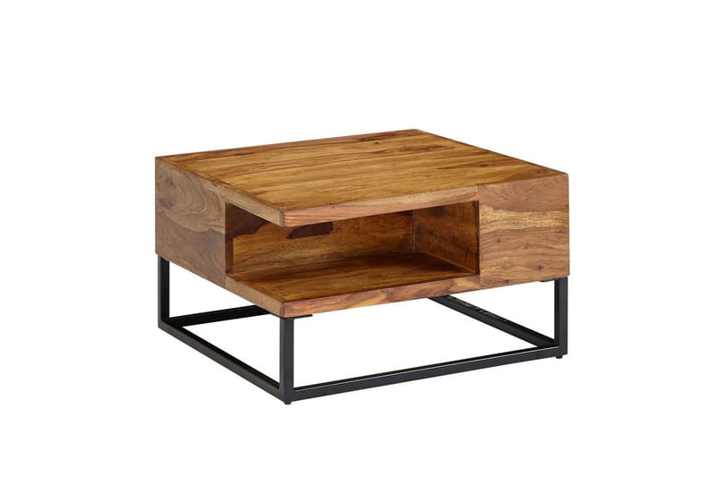Soffbord Wohnling Massivt trä 60 cm fyrkantig med bricka lantligt - Möbler - Bord & matgrupper - Soffbord