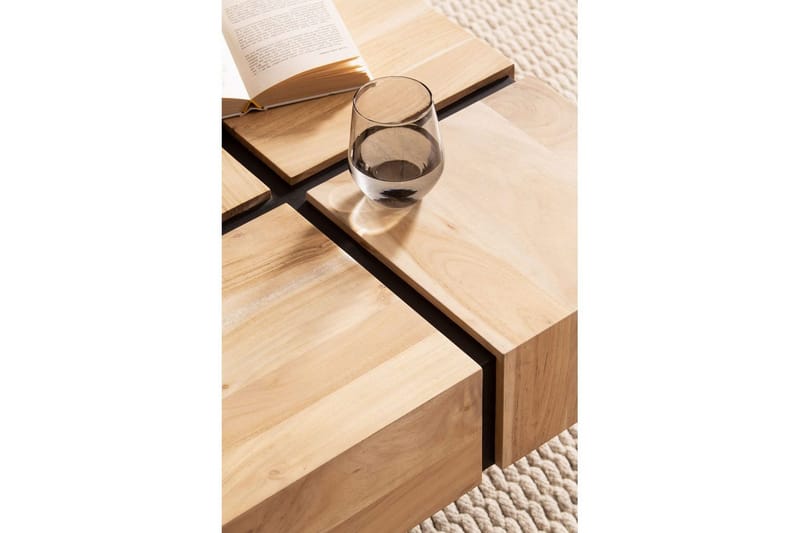 Soffbord Wohnling massivt trä 60 cm kub, fyrkantig, modern stil ljusbrun - ljusbrun - Möbler - Bord & matgrupper - Soffbord