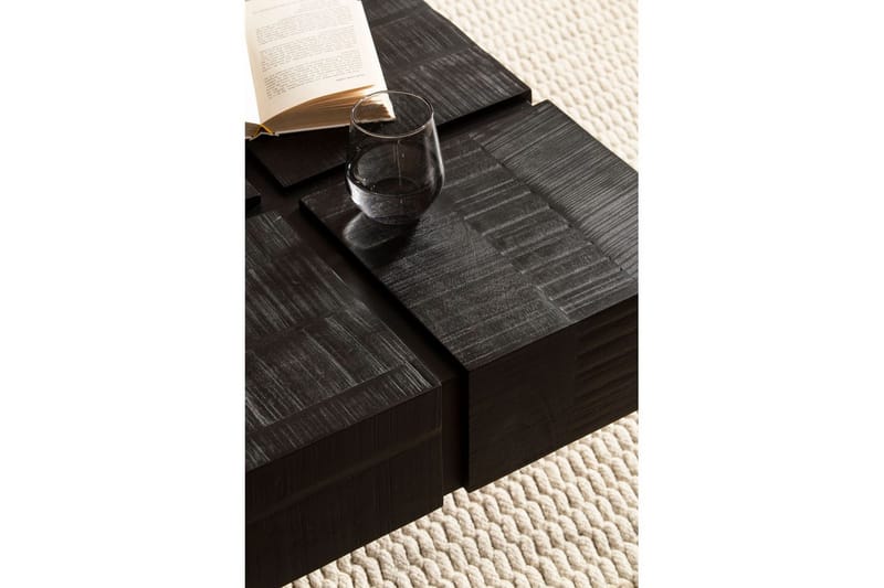 Soffbord Wohnling massivt trä 60 cm kub, fyrkantig, modern stil Svart - Svart - Möbler - Bord & matgrupper - Soffbord