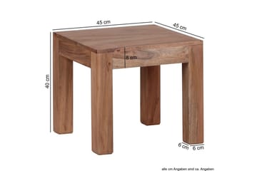 Soffbord Wohnling Massivt trä Lantstil Klassisk Handgjord 45x45 cm, Akacia - 45x45 cm, Akacia - Möbler - Bord & matgrupper - Soffbord