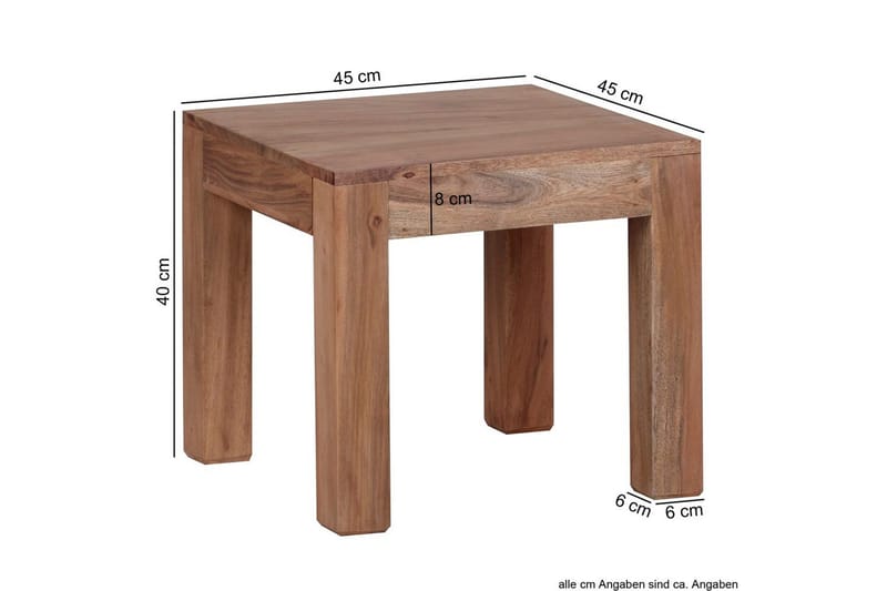 Soffbord Wohnling Massivt trä Lantstil Klassisk Handgjord 45x45 cm, Akacia - 45x45 cm, Akacia - Möbler - Bord & matgrupper - Soffbord