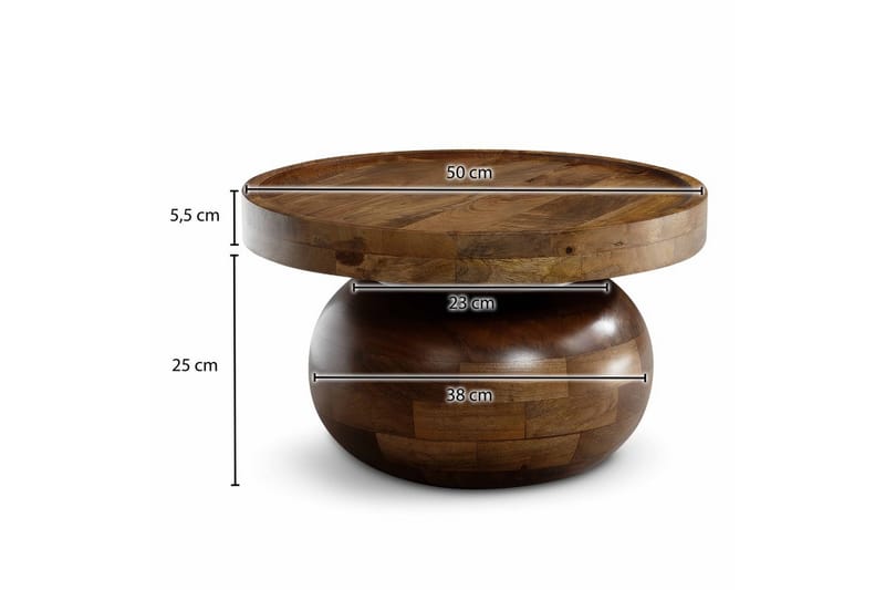 Soffbord Wohnling Massivt trä mango 50 cm organisk optik modern - Möbler - Bord & matgrupper - Soffbord