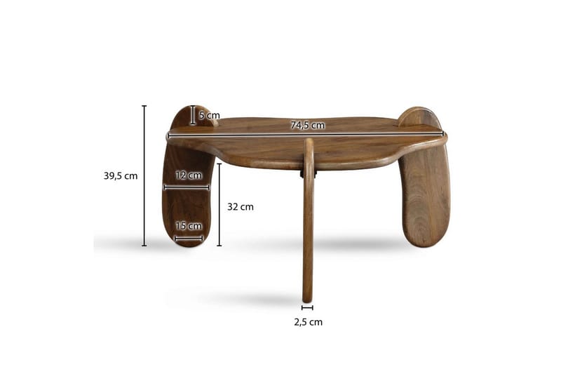 Soffbord Wohnling Massivt trä mango 78 cm organisk optik modern - Möbler - Bord & matgrupper - Soffbord