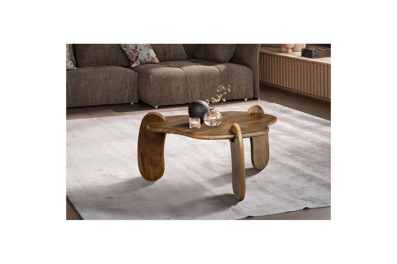 Soffbord Wohnling Massivt trä mango 78 cm organisk optik modern - Möbler - Bord & matgrupper - Soffbord