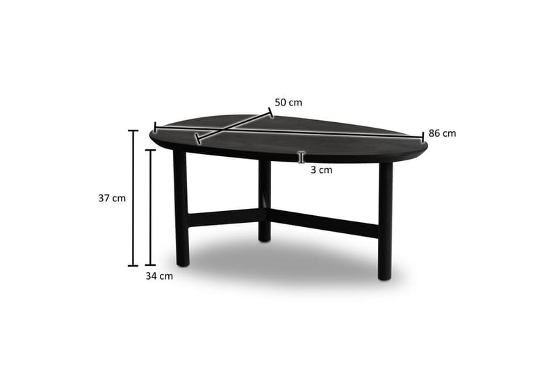 Soffbord Wohnling Massivt trä njurformad 3-bensram modern - Möbler - Bord & matgrupper - Soffbord