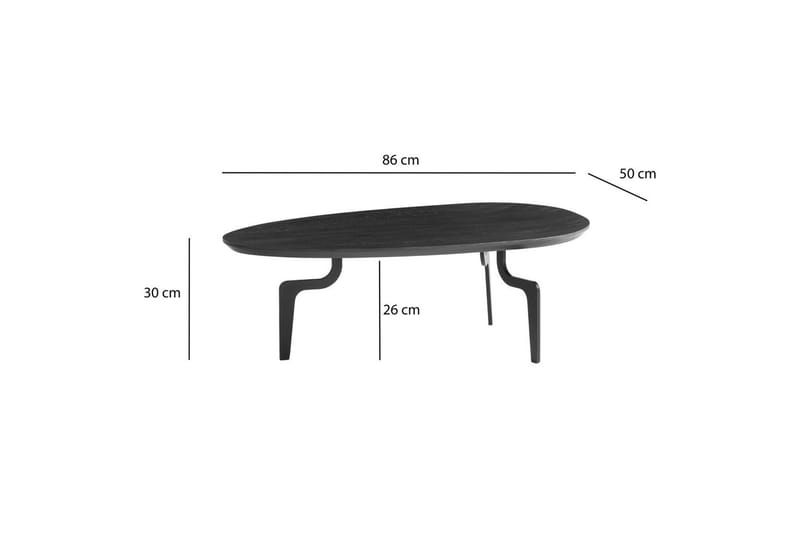Soffbord Wohnling Massivt trä oval 86 cm modern - Möbler - Bord & matgrupper - Soffbord