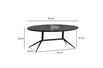 Soffbord Wohnling Massivt trä oval 90 cm modern - Möbler - Bord & matgrupper - Soffbord