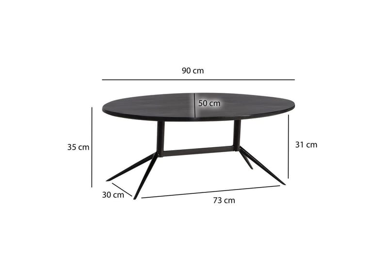 Soffbord Wohnling Massivt trä oval 90 cm modern - Möbler - Bord & matgrupper - Soffbord