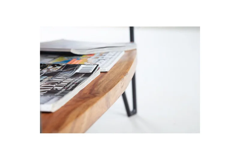 Soffbord Wohnling Massivt trä rektangulär med bricka lantligt metallben - Möbler - Bord & matgrupper - Soffbord