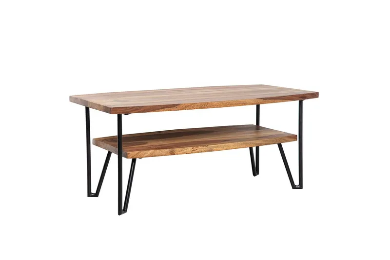 Soffbord Wohnling Massivt trä rektangulär med bricka lantligt metallben, undefined
