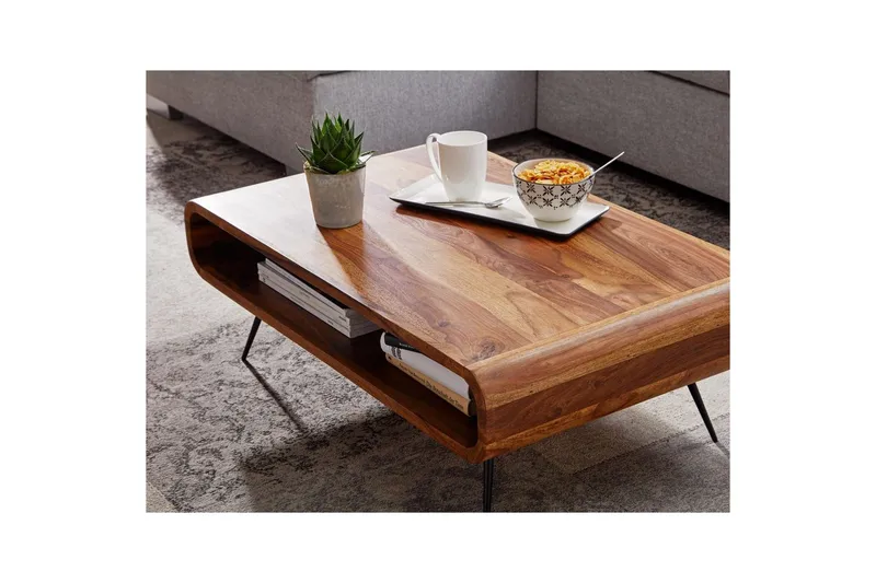 Soffbord Wohnling Massivt trä rektangulär rundade hörn lantligt - Möbler - Bord & matgrupper - Soffbord