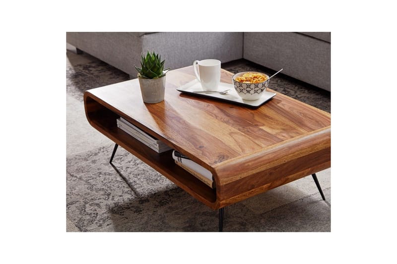 Soffbord Wohnling Massivt trä rektangulär rundade hörn lantligt - Möbler - Bord & matgrupper - Soffbord