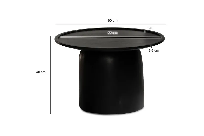 Soffbord Wohnling Massivt trä rund 60 cm cylinderstil bas klassisk modern - Möbler - Bord & matgrupper - Soffbord