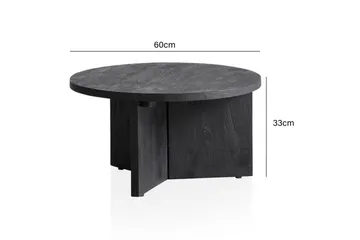 Soffbord Wohnling Massivt trä rund 60 cm klassisk bas lantligt - Möbler - Bord & matgrupper - Soffbord