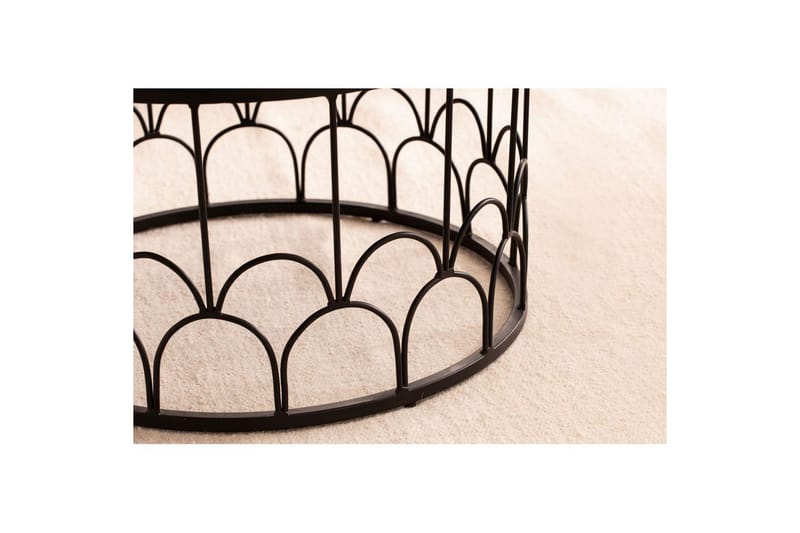 Soffbord Wohnling Massivt trä rund 60 cm med modern metallram modern - Möbler - Bord & matgrupper - Soffbord