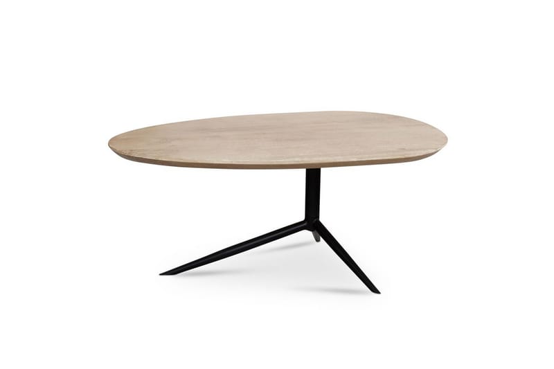 Soffbord Wohnling Massivt trä vitlaserat 86 cm ovalt modern - Möbler - Bord & matgrupper - Soffbord