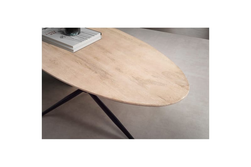 Soffbord Wohnling Massivt trä vitlaserat 86 cm ovalt modern - Möbler - Bord & matgrupper - Soffbord