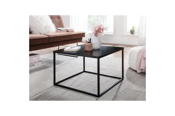 Soffbord Wohnling metall fyrkantig, modern stil Svart - Svart - Möbler - Bord & matgrupper - Soffbord