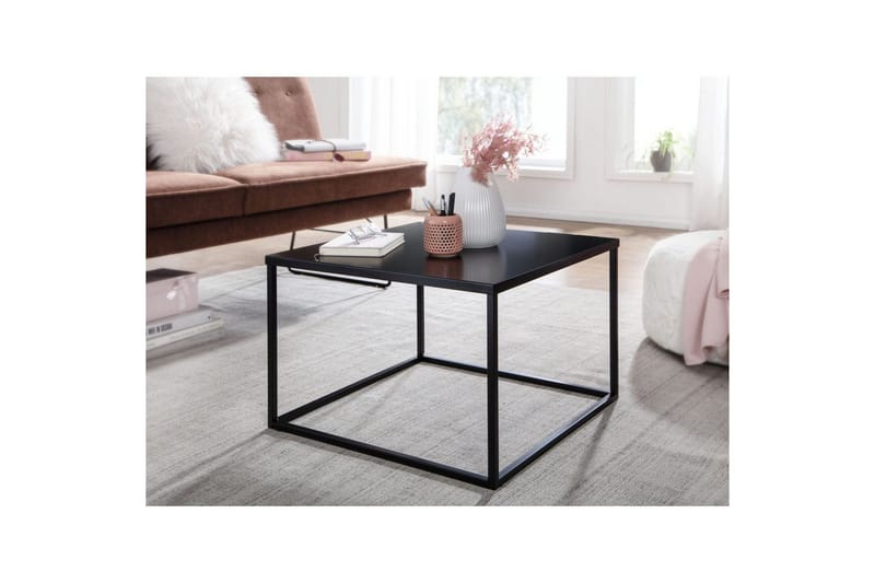 Soffbord Wohnling metall fyrkantig, modern stil Svart - Svart - Möbler - Bord & matgrupper - Soffbord