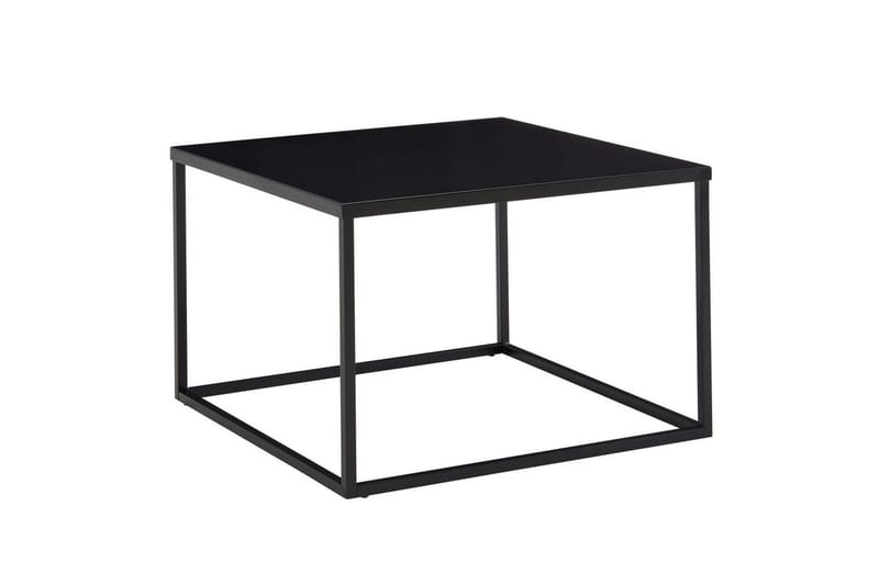 Soffbord Wohnling metall fyrkantig, modern stil Svart, Svart