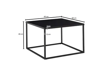 Soffbord Wohnling metall fyrkantig, modern stil Svart - Svart - Möbler - Bord & matgrupper - Soffbord