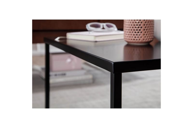 Soffbord Wohnling metall fyrkantig, modern stil Svart - Svart - Möbler - Bord & matgrupper - Soffbord