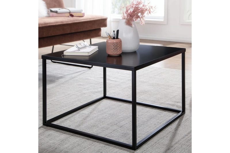Soffbord Wohnling metall fyrkantig, modern stil Svart - Svart - Möbler - Bord & matgrupper - Soffbord