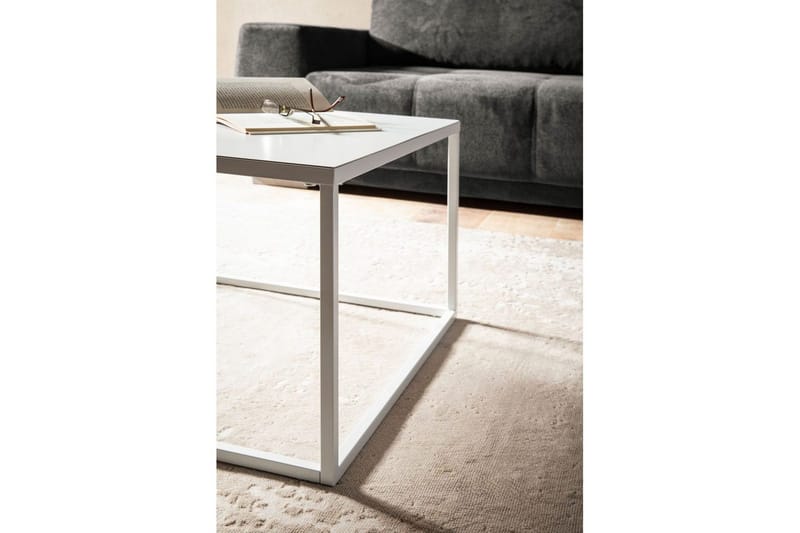 Soffbord Wohnling metall fyrkantig, modern stil Vit - Vit - Möbler - Bord & matgrupper - Soffbord