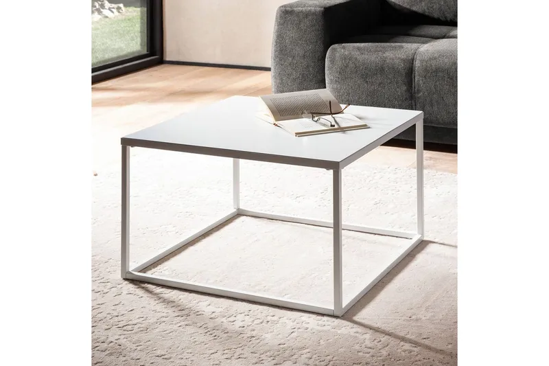 Soffbord Wohnling metall fyrkantig, modern stil Vit - Vit - Möbler - Bord & matgrupper - Soffbord