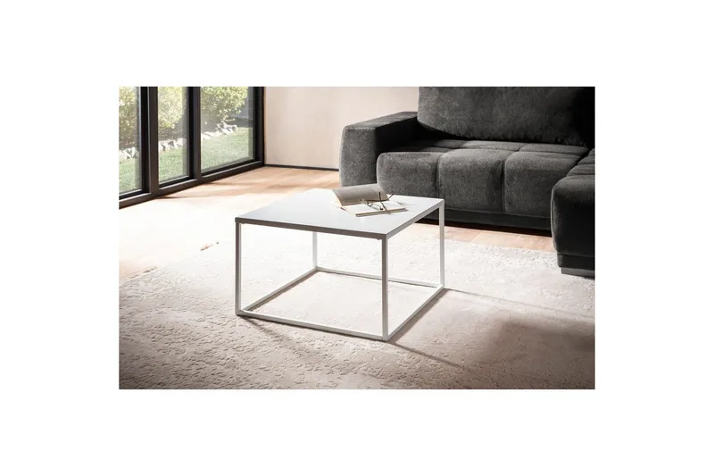 Soffbord Wohnling metall fyrkantig, modern stil Vit - Vit - Möbler - Bord & matgrupper - Soffbord