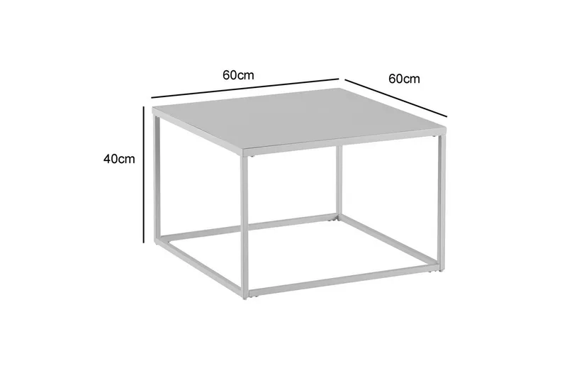 Soffbord Wohnling metall fyrkantig, modern stil Vit - Vit - Möbler - Bord & matgrupper - Soffbord