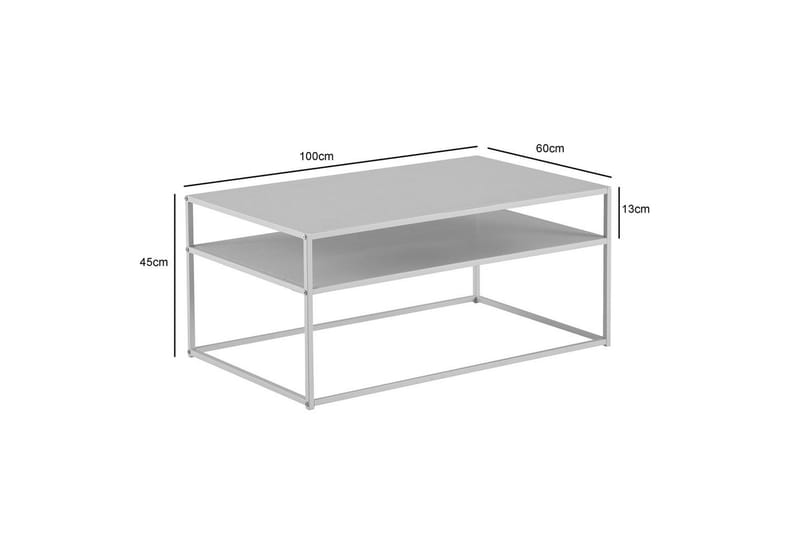 Soffbord Wohnling metall rektangulär med bricka, modern stil Vit - Vit - Möbler - Bord & matgrupper - Soffbord
