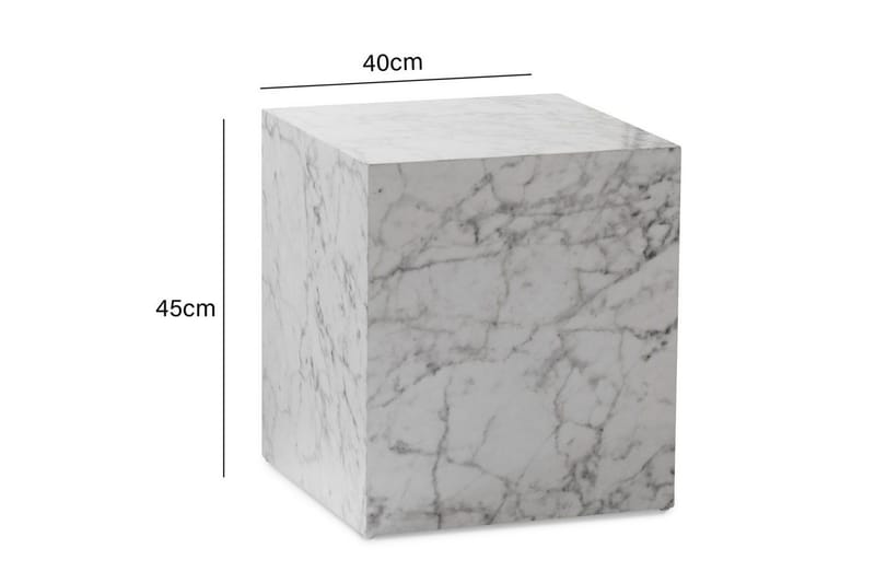 Soffbord Wohnling MONOBLOC marmorausseende 40x40x45 cm, modern stil Marmor Vit - Marmor Vit - Möbler - Bord & matgrupper - Soffbord
