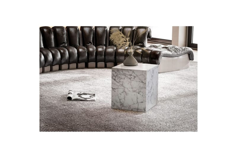 Soffbord Wohnling MONOBLOC marmorausseende 40x40x45 cm, modern stil Marmor Vit - Marmor Vit - Möbler - Bord & matgrupper - Soffbord