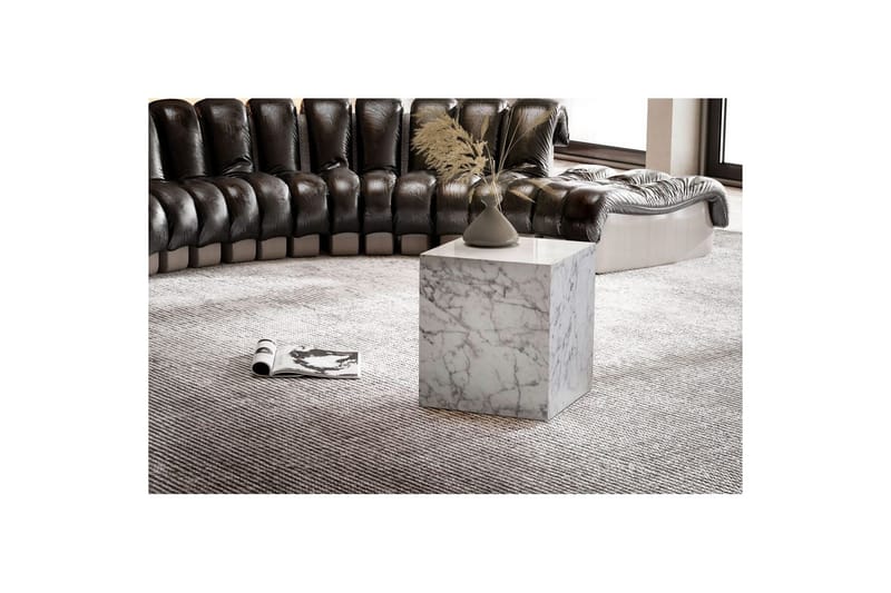 Soffbord Wohnling MONOBLOC marmorausseende 40x40x45 cm, modern stil Marmor Vit - Marmor Vit - Möbler - Bord & matgrupper - Soffbord