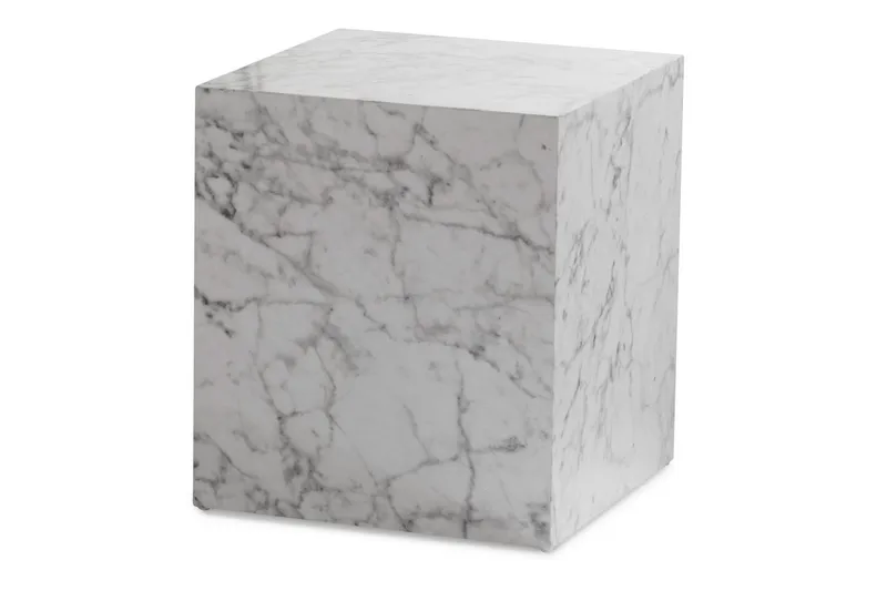 Soffbord Wohnling MONOBLOC marmorausseende 40x40x45 cm, modern stil Marmor Vit, Marmor Vit
